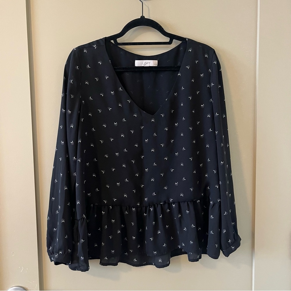 Loft moon peplum shirt
